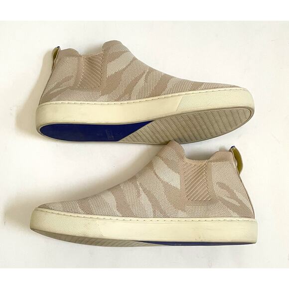 Rothy's High Top Slip On Stretch Casual Sneaker Tan Cream Camo Size 10.5 - Picture 6 of 9